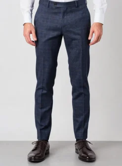 Pantalon Slim Luigi Morini Bleu Taille Haute