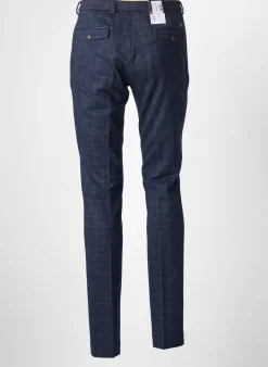 Pantalon Slim Luigi Morini Bleu Taille Haute