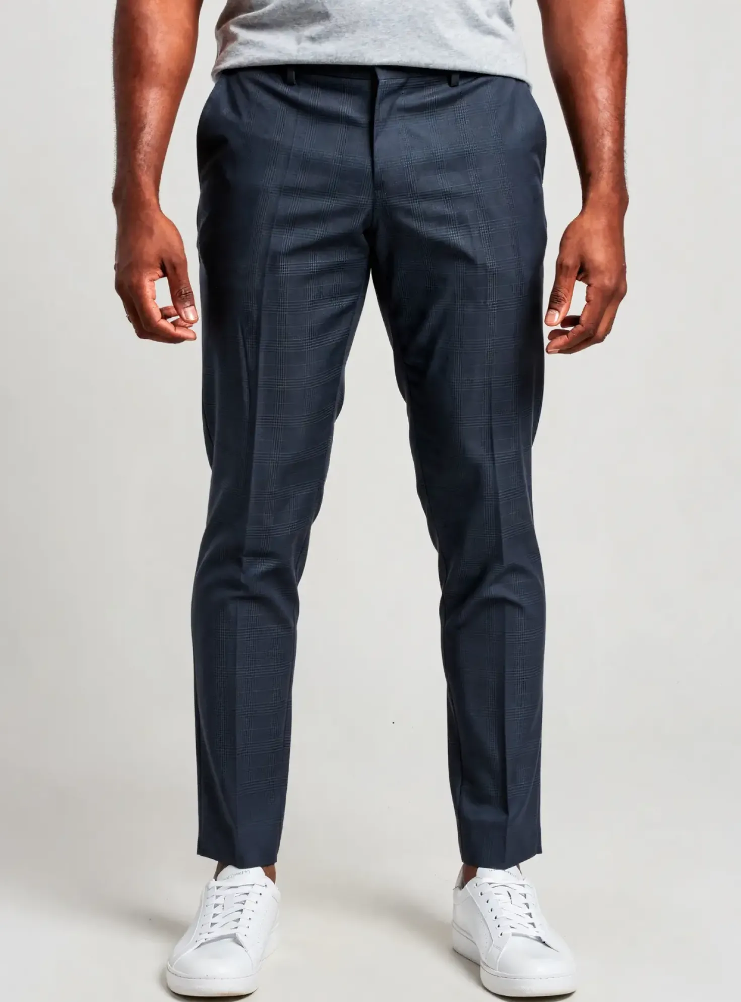Pantalon Slim Luigi Morini Bleu Taille Haute