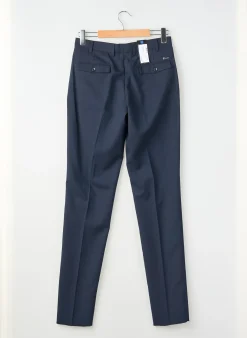 Pantalon Slim Luigi Morini Bleu Taille Haute
