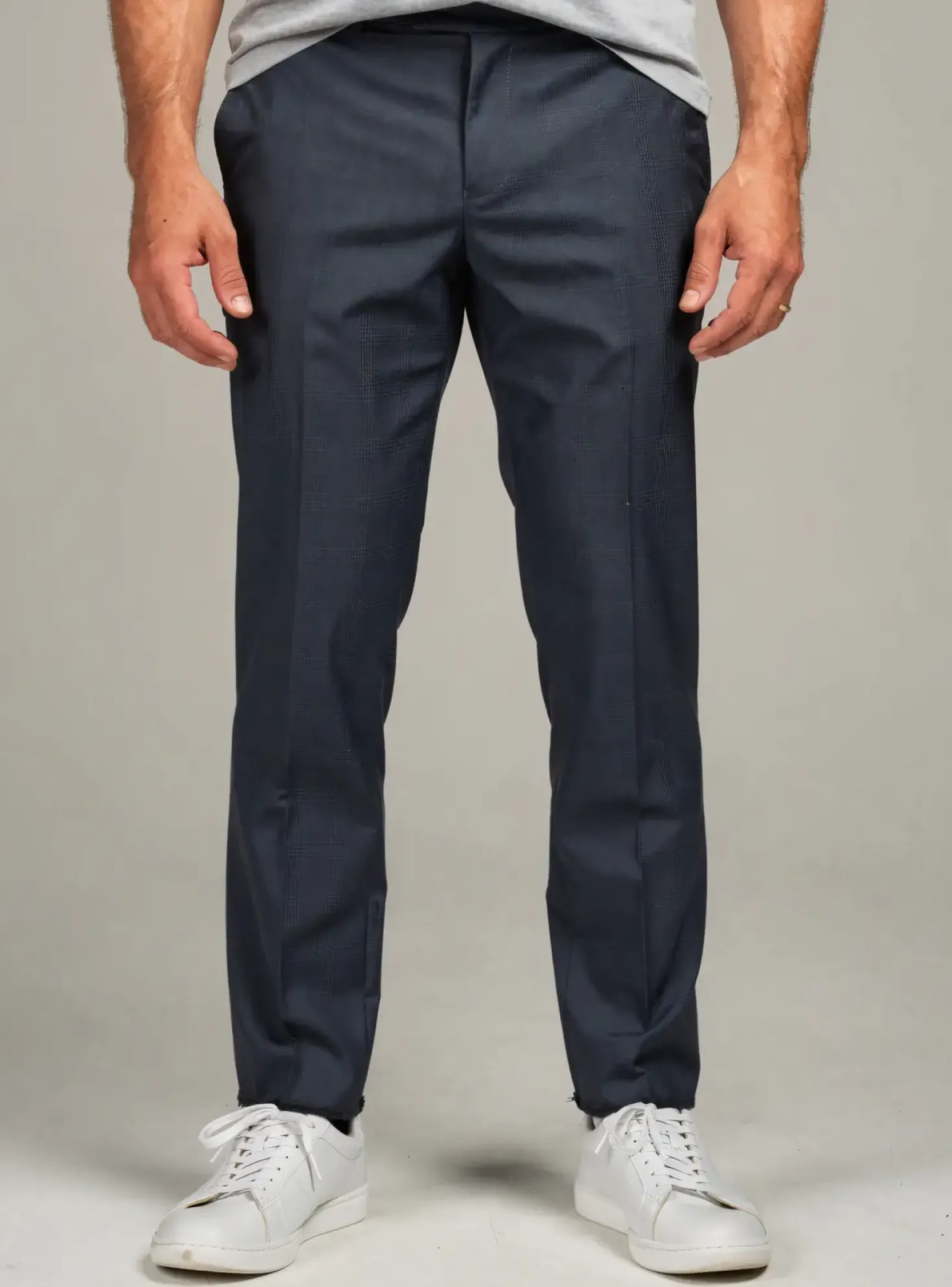 Pantalon Slim Luigi Morini Bleu Taille Haute