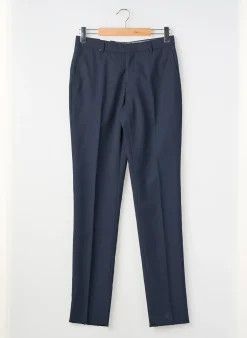 Pantalon Slim Luigi Morini Bleu Taille Haute
