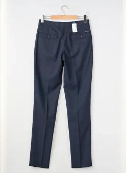 Pantalon Slim Luigi Morini Bleu Taille Haute