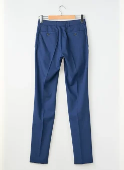 Pantalon Slim Luigi Morini Bleu Taille Haute