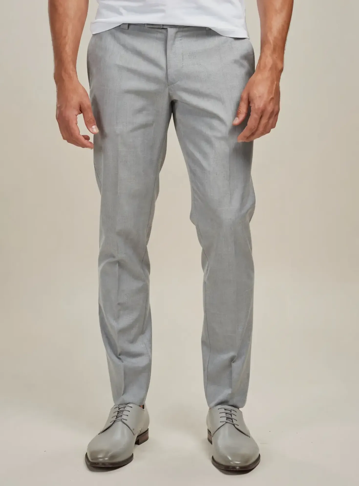 Pantalon Slim Luigi Morini Gris Taille Haute