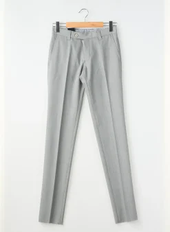 Pantalon Slim Luigi Morini Gris Taille Haute