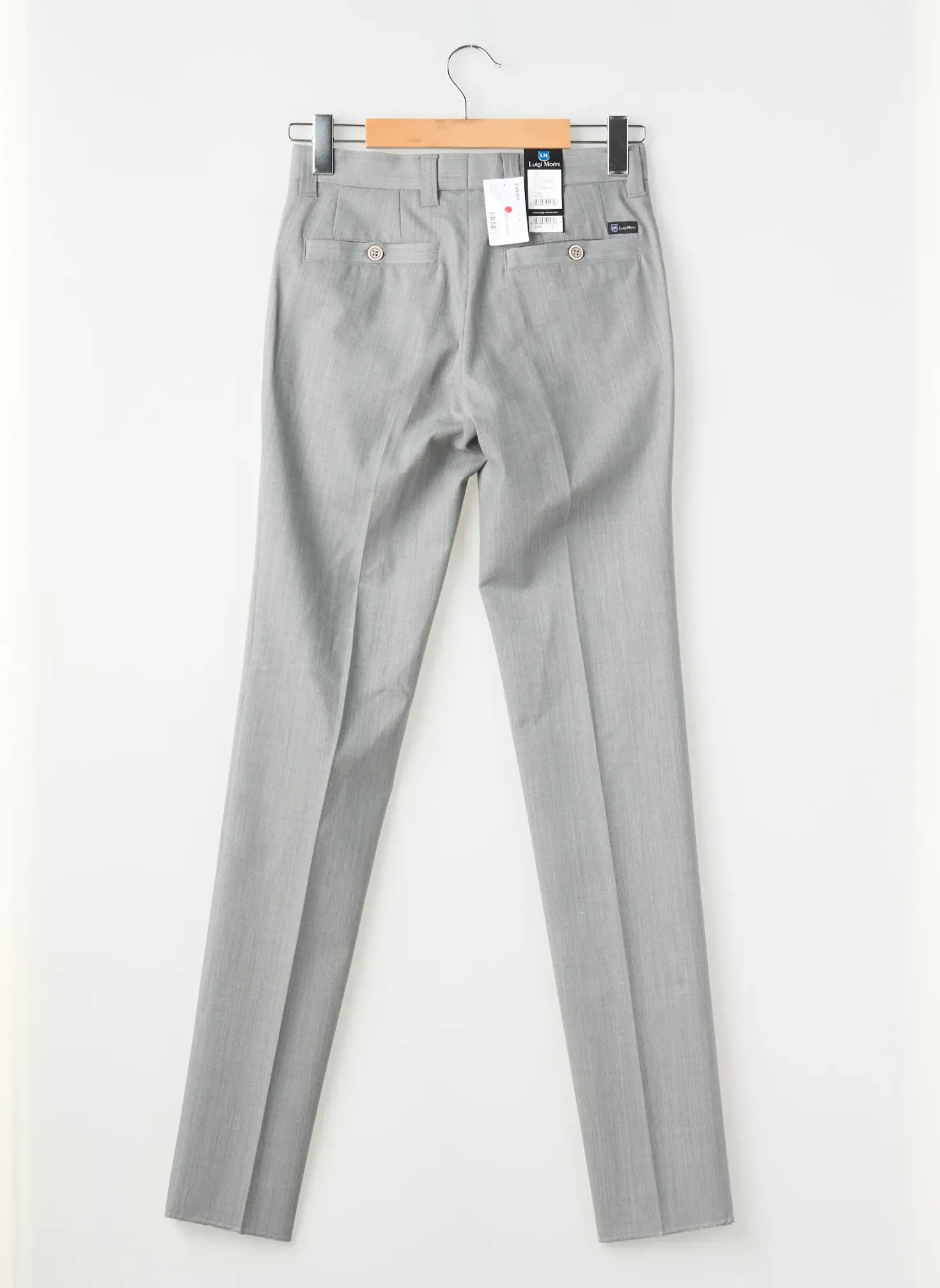 Pantalon Slim Luigi Morini Gris Taille Haute