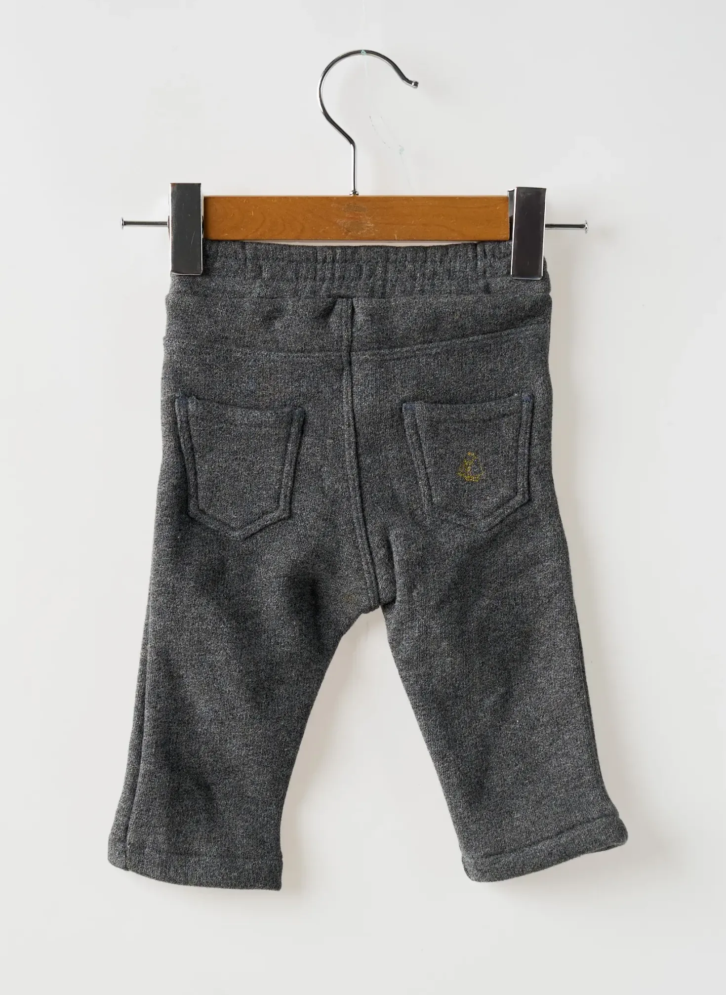 Pantalon Slim Petit Bateau Gris Taille Élastique