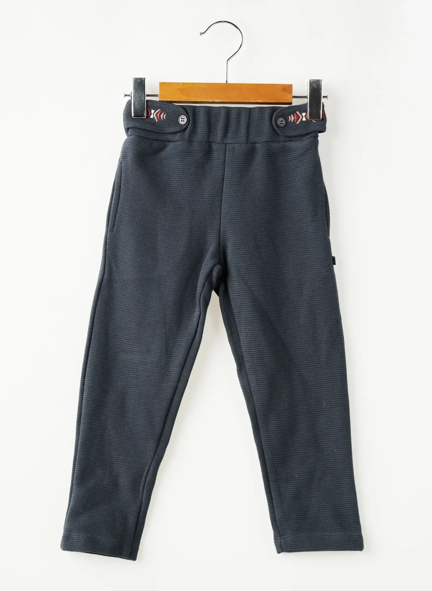 Pantalon Slim Sucre D'orge Gris Taille Ajustable