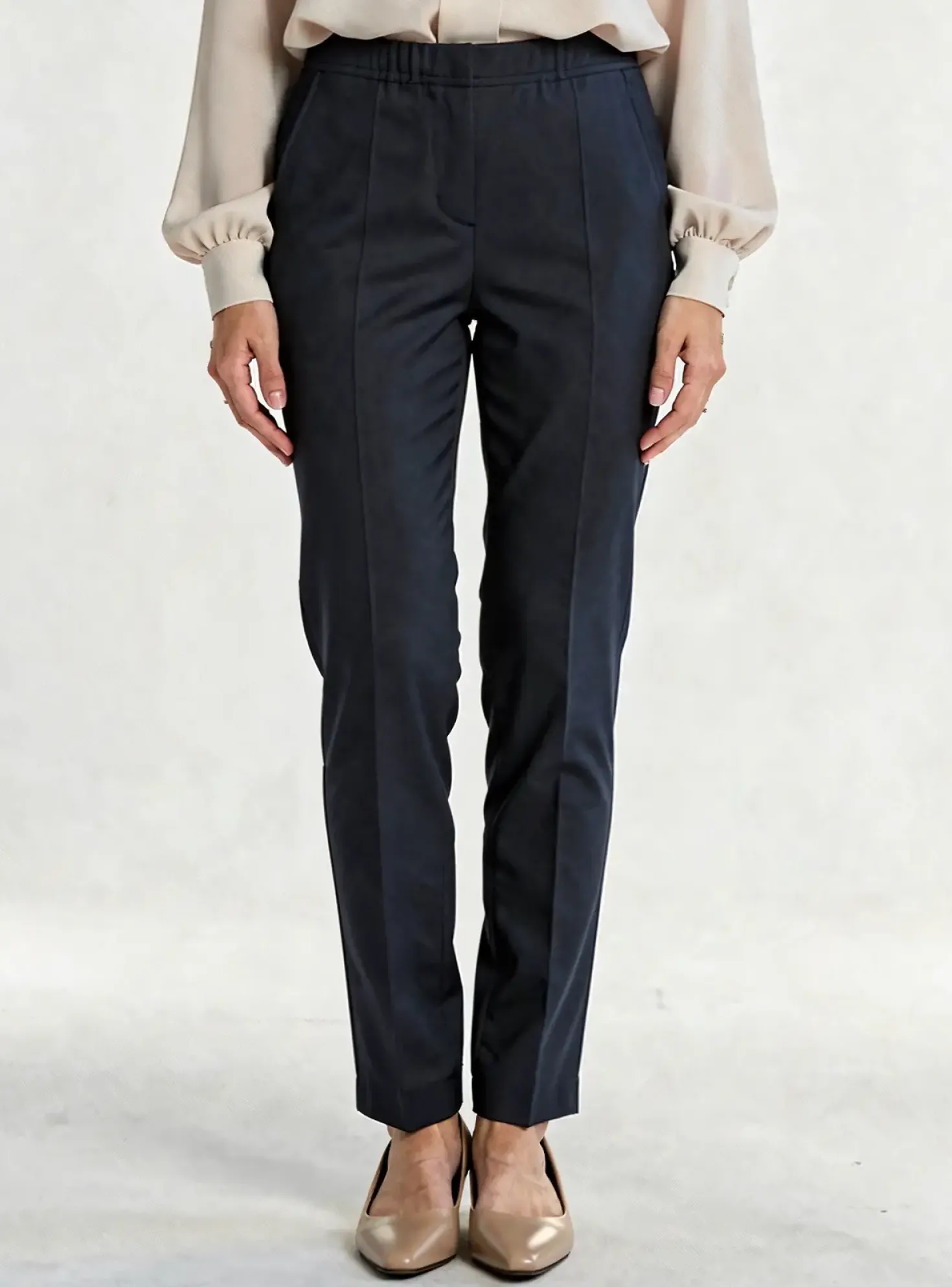 Pantalon Slim Toni Bleu Taille Normale