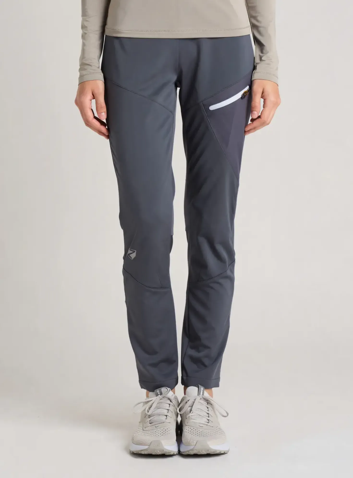 Pantalon Slim Ziener Gris Taille Normale