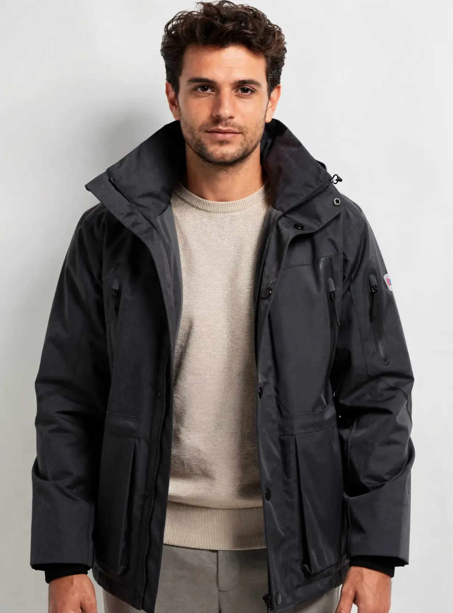 Parka Bp Gris A Capuche