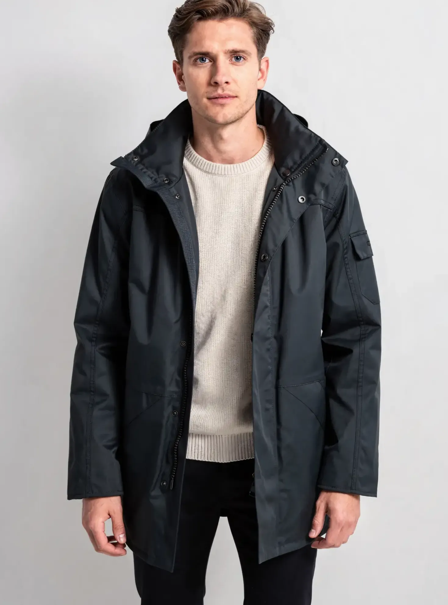 Parka Guy Cotten Gris A Capuche