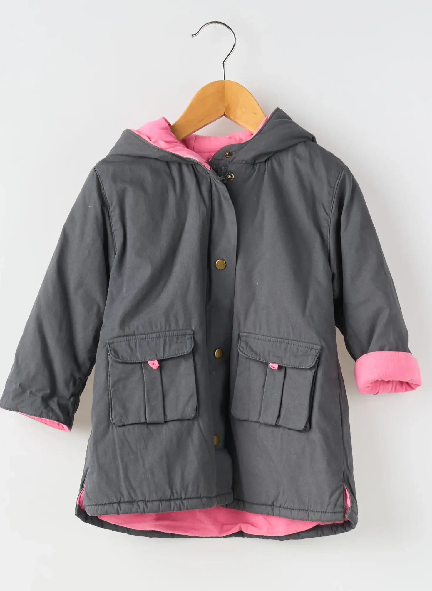 Parka Lapin Bleu Gris A Capuche