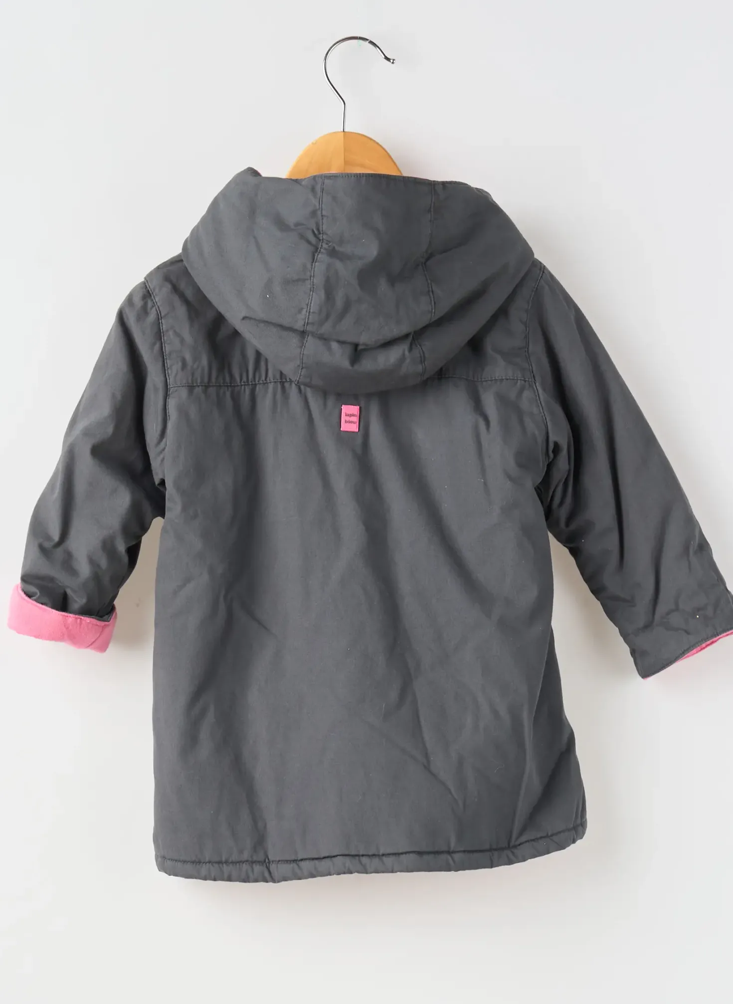 Parka Lapin Bleu Gris A Capuche