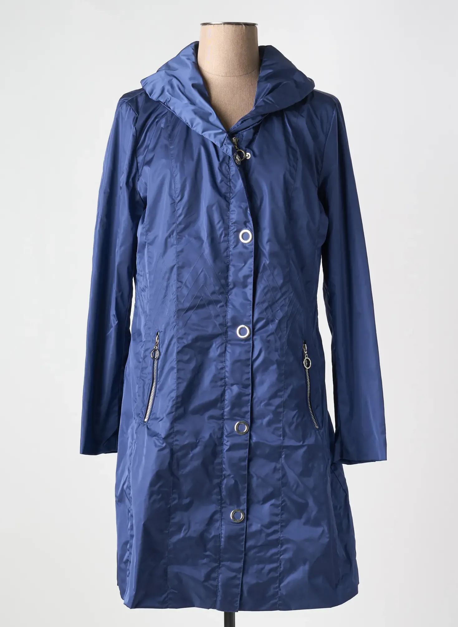 Parka Marble Bleu Sans Capuche