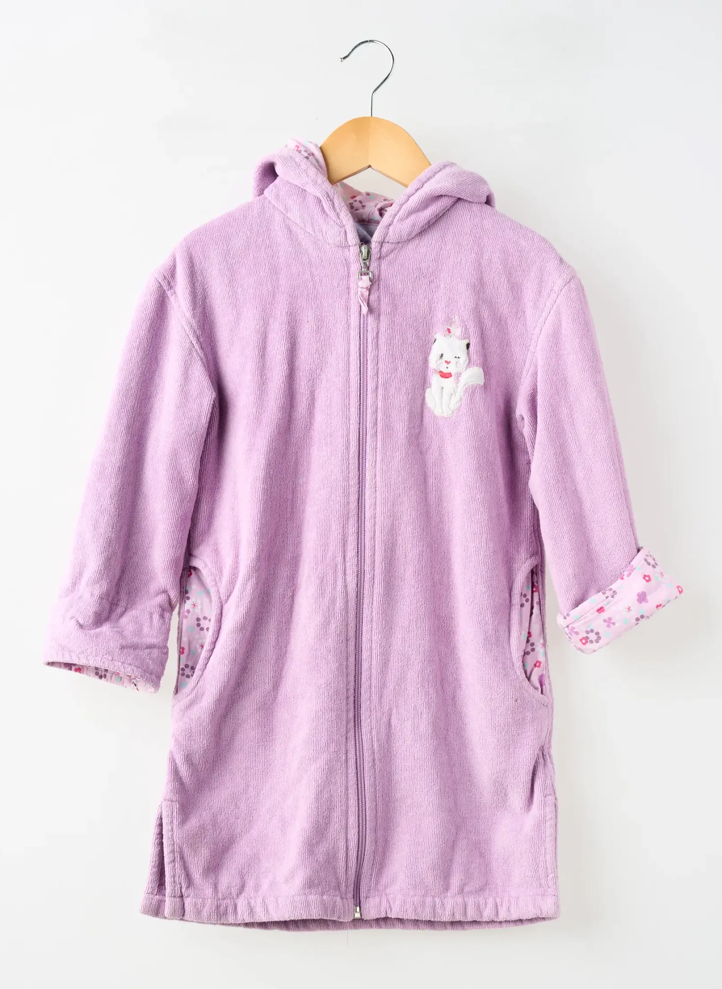 Peignoir Carre Blanc Violet