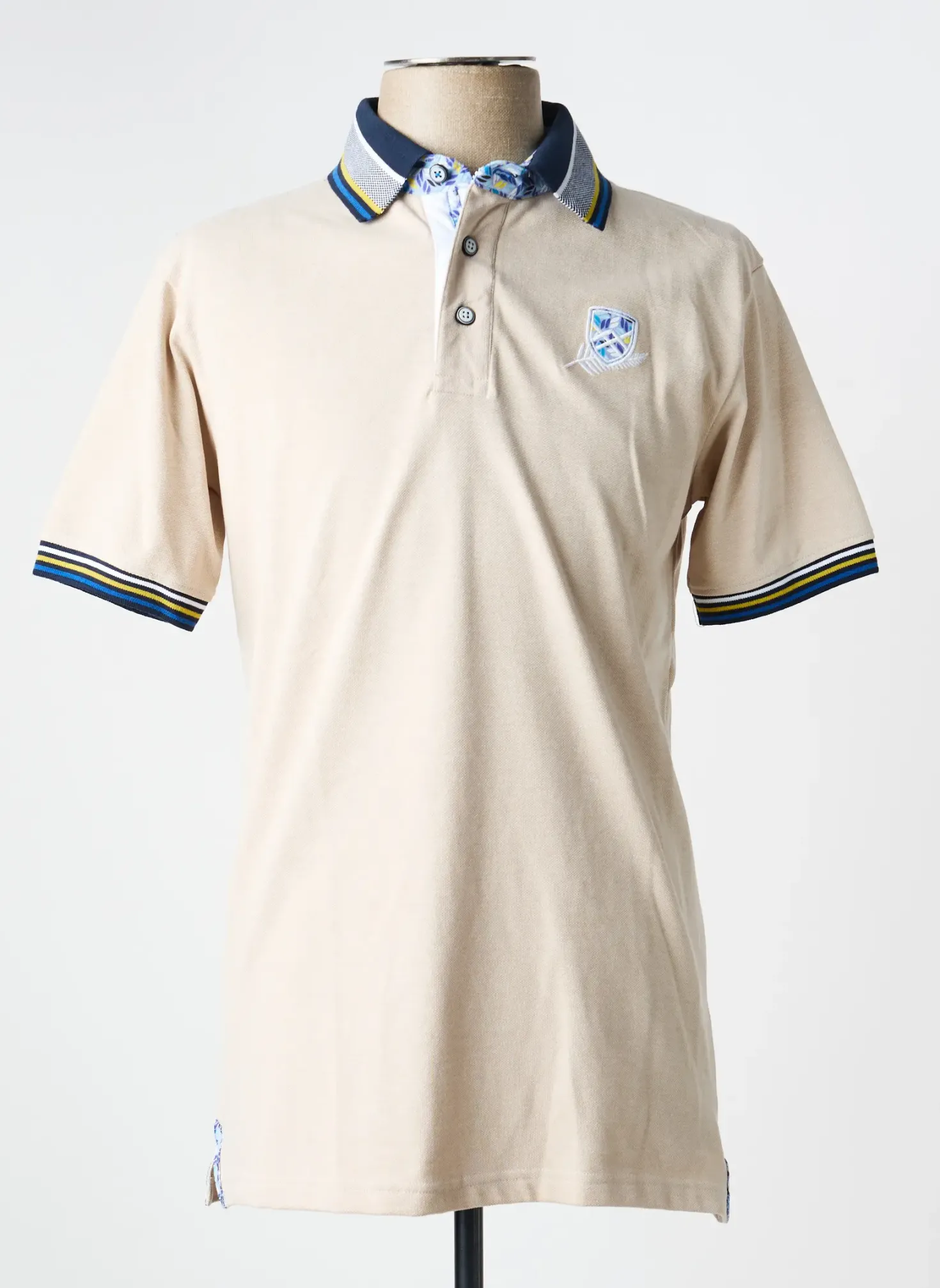 Polo Black Wellis Beige Manches Courtes