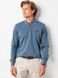 Polo Camberabero Bleu Manches Longues