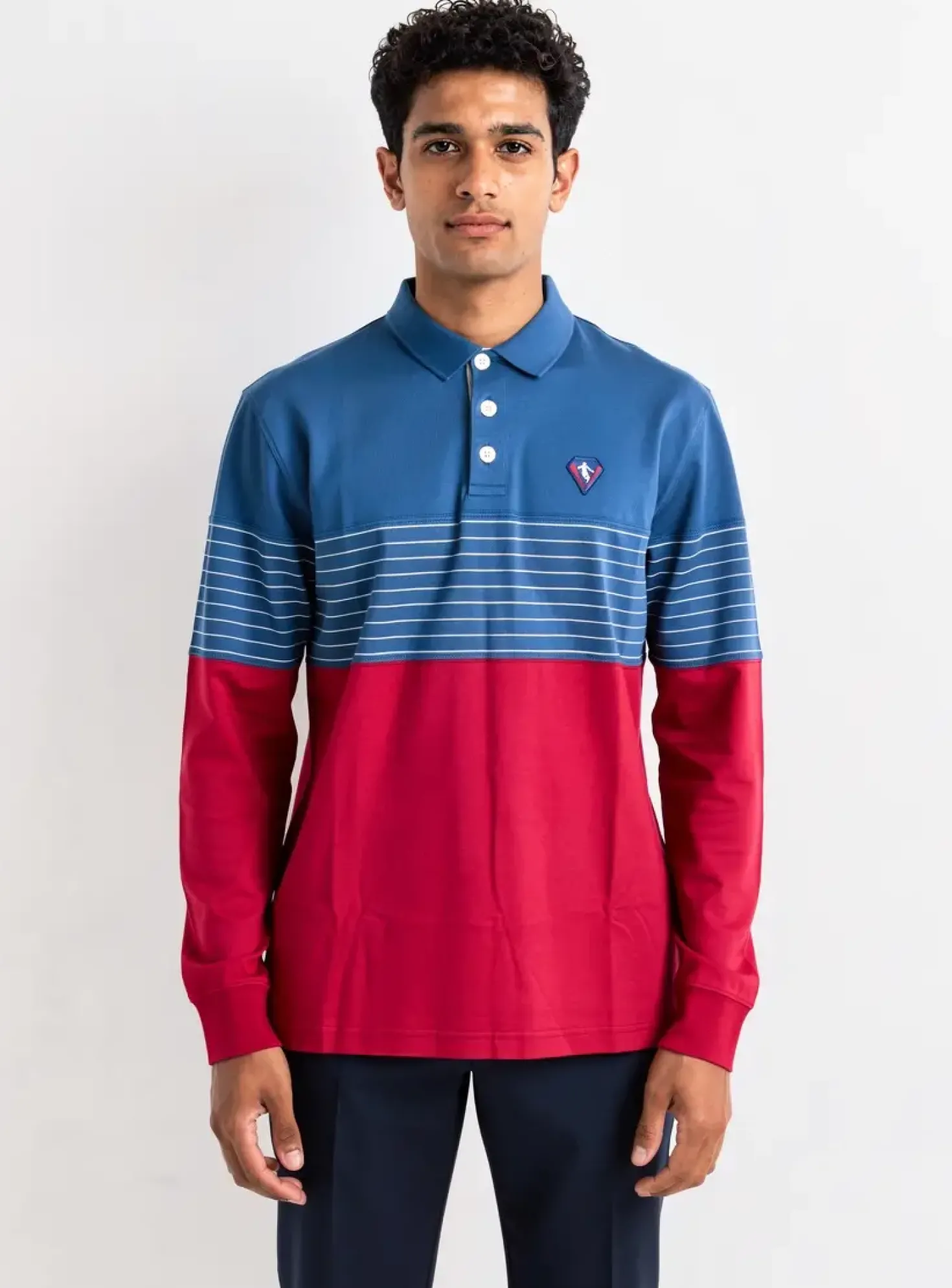 Polo Camberabero Bleu Manches Longues
