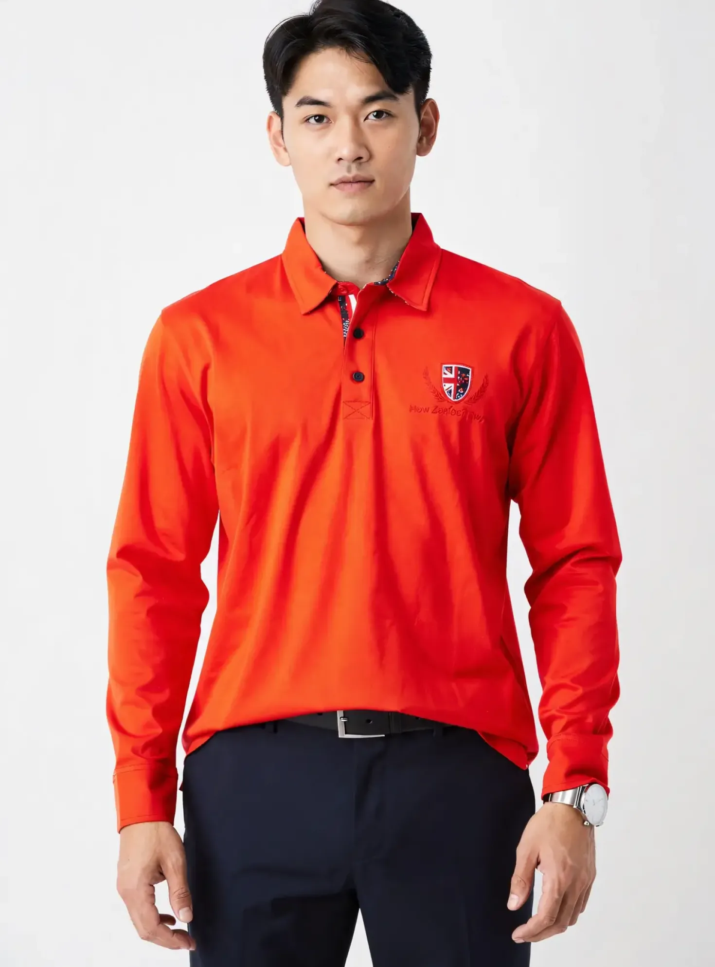 Polo Camberabero Orange Manches Longues