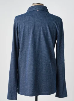 Polo Cambridge Bleu Manches Longues