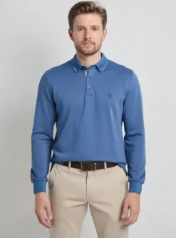 Polo Cambridge Bleu Manches Longues