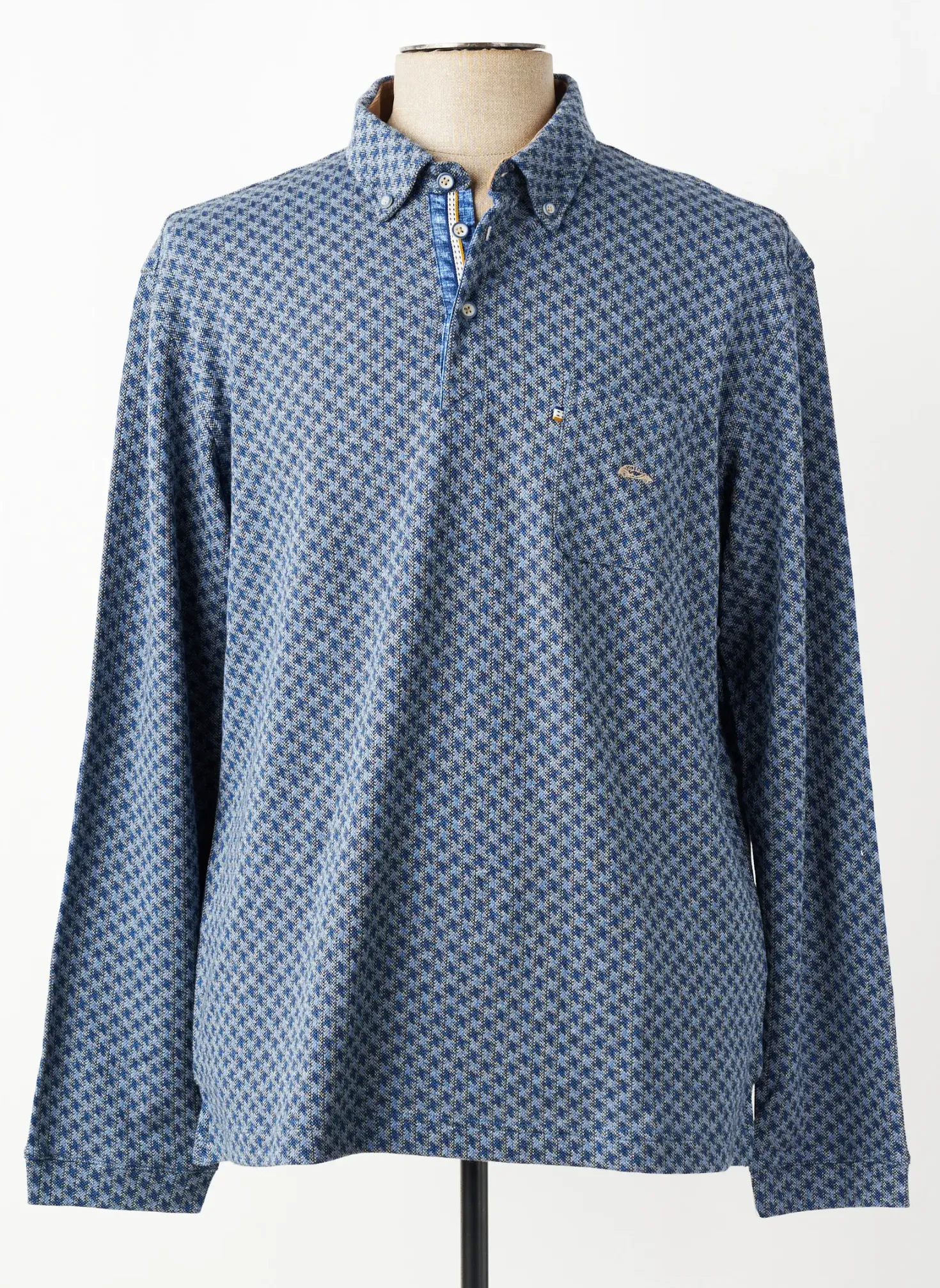 Polo Dario Beltran Bleu Manches Longues