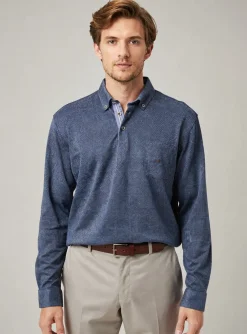 Polo Dario Beltran Bleu Manches Longues