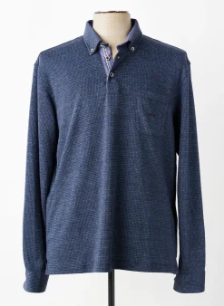 Polo Dario Beltran Bleu Manches Longues