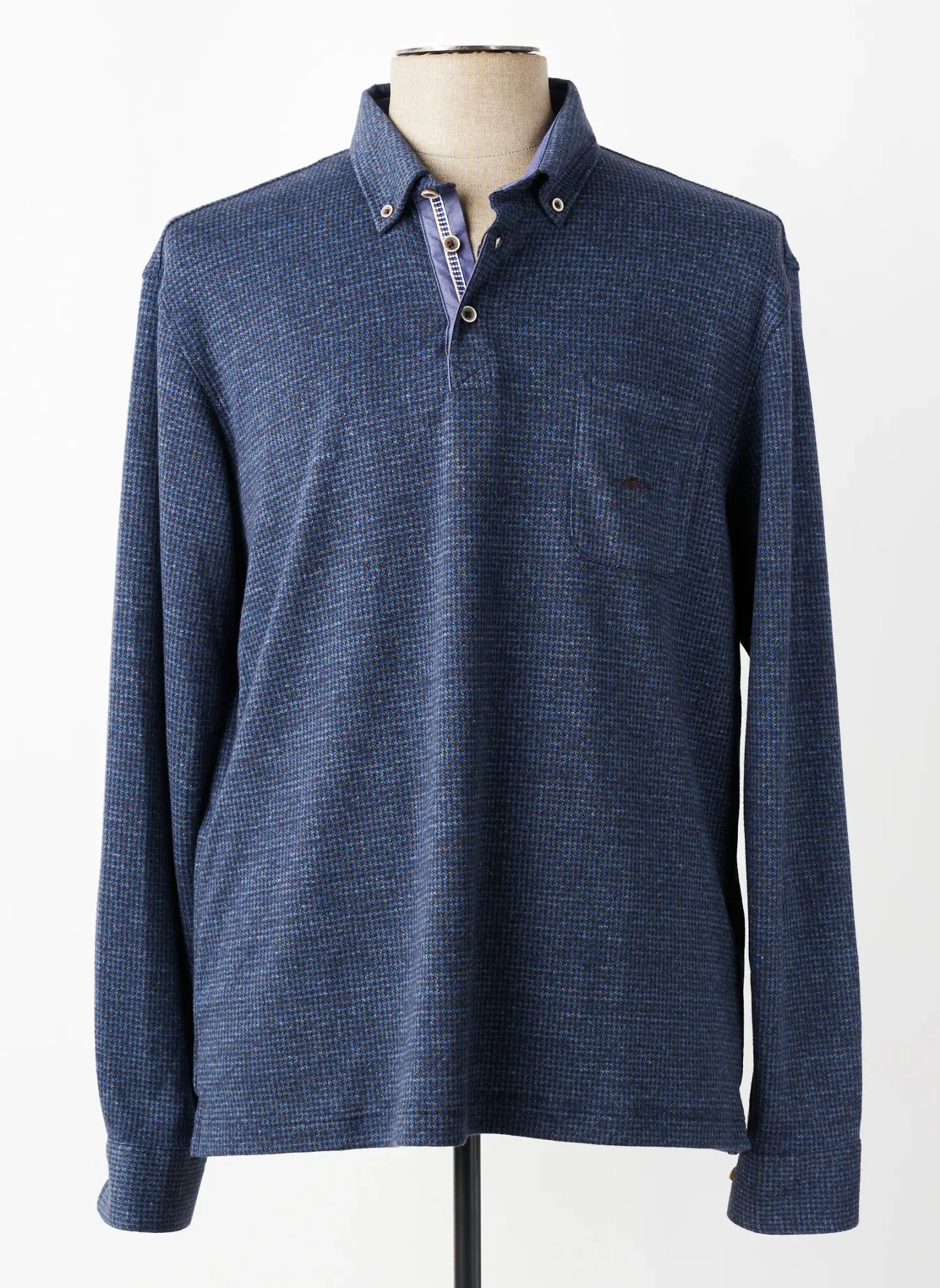 Polo Dario Beltran Bleu Manches Longues