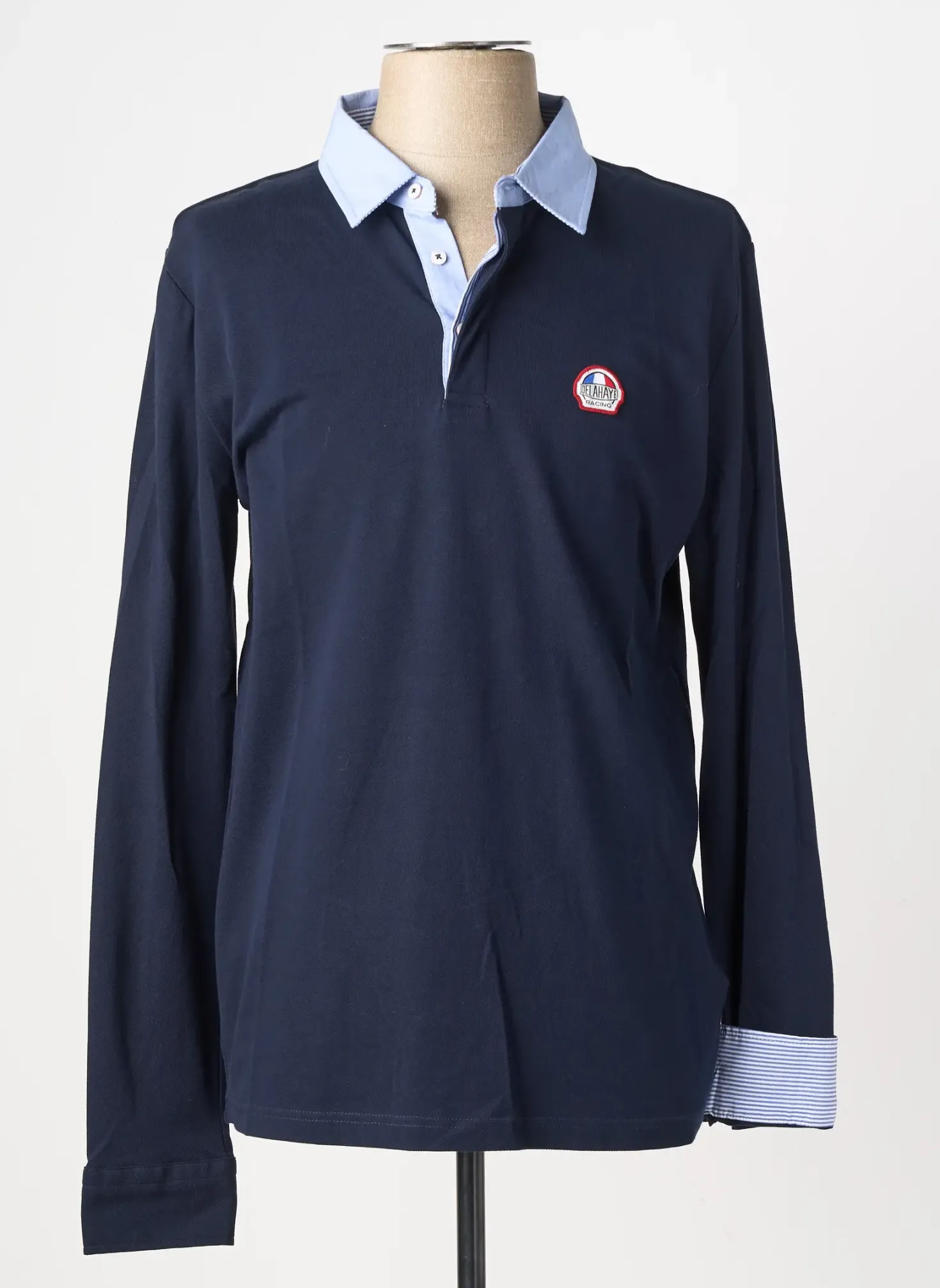 Polo Delahaye Bleu Manches Longues