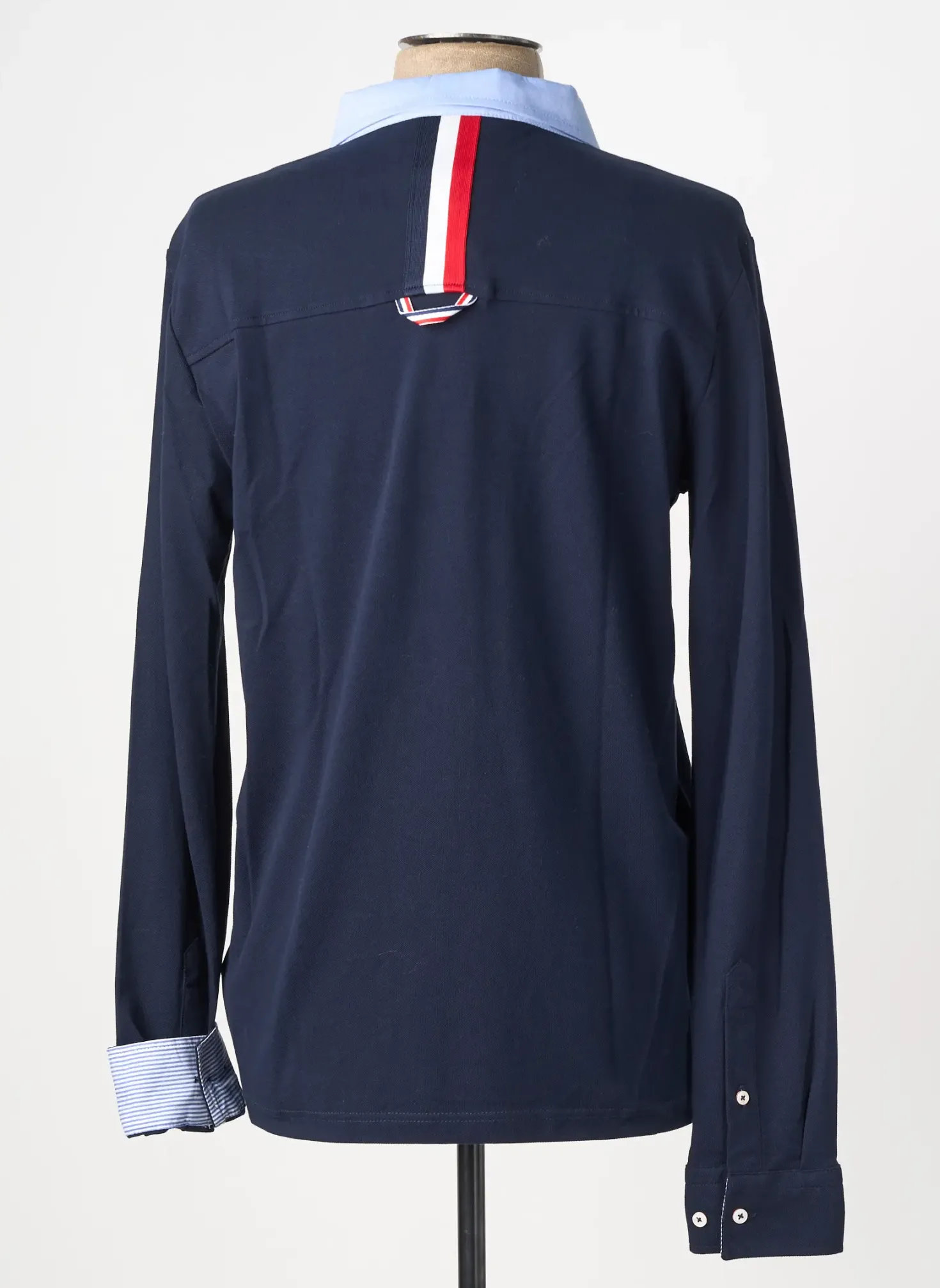 Polo Delahaye Bleu Manches Longues