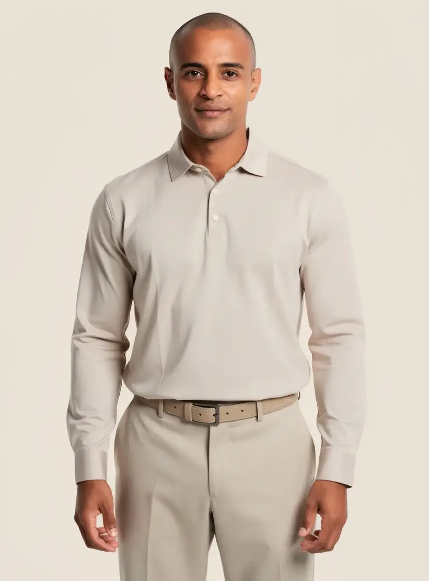 Polo Desoto Beige Manches Longues