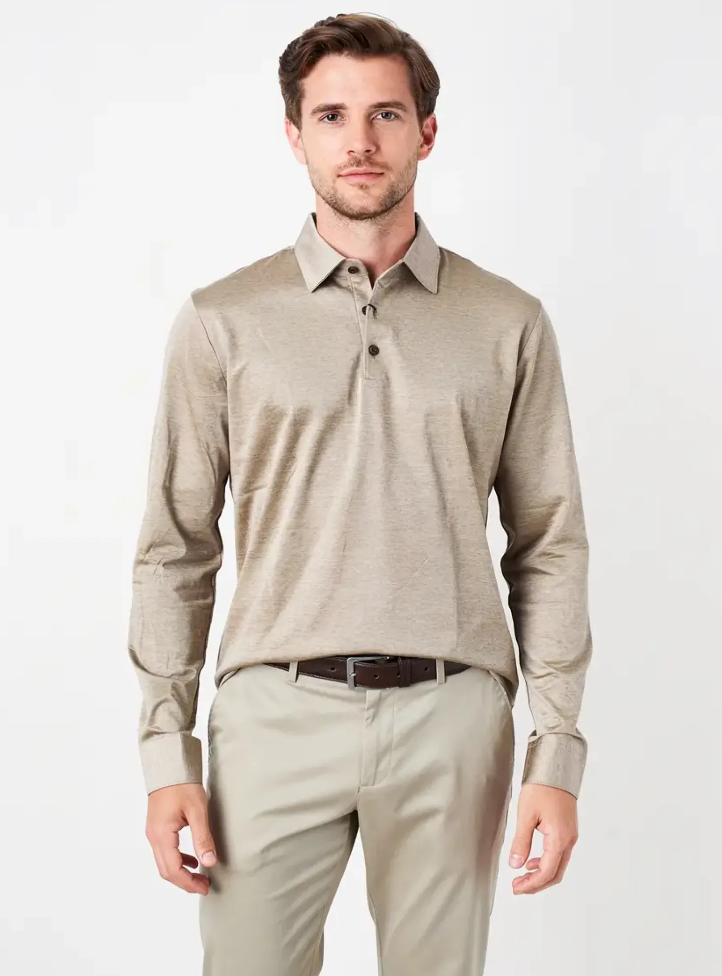 Polo Desoto Marron Manches Longues
