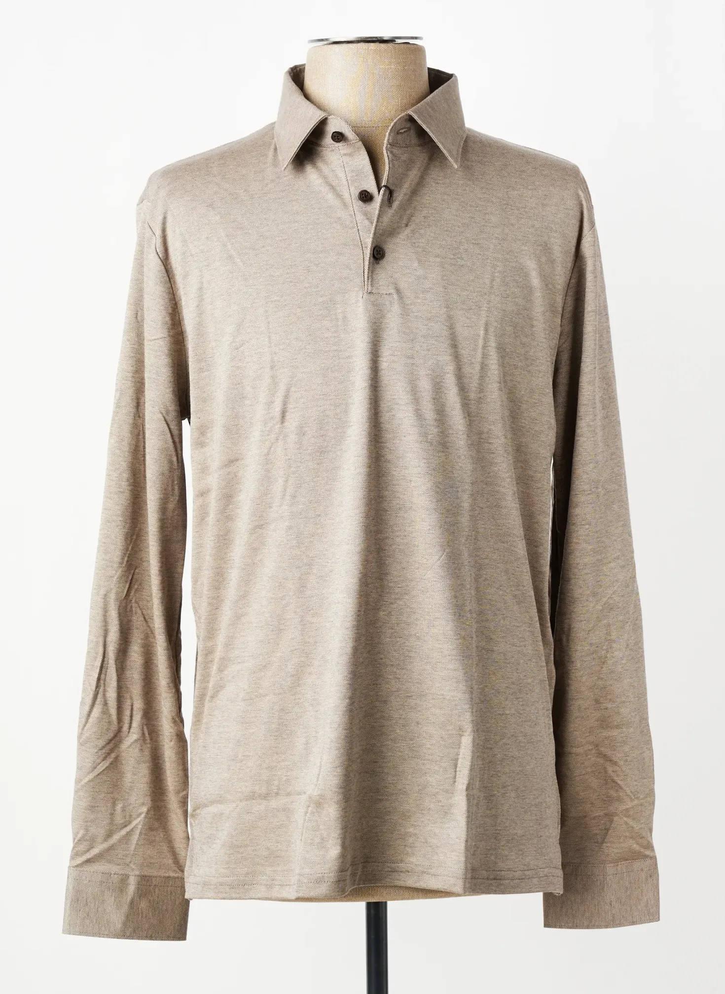 Polo Desoto Marron Manches Longues