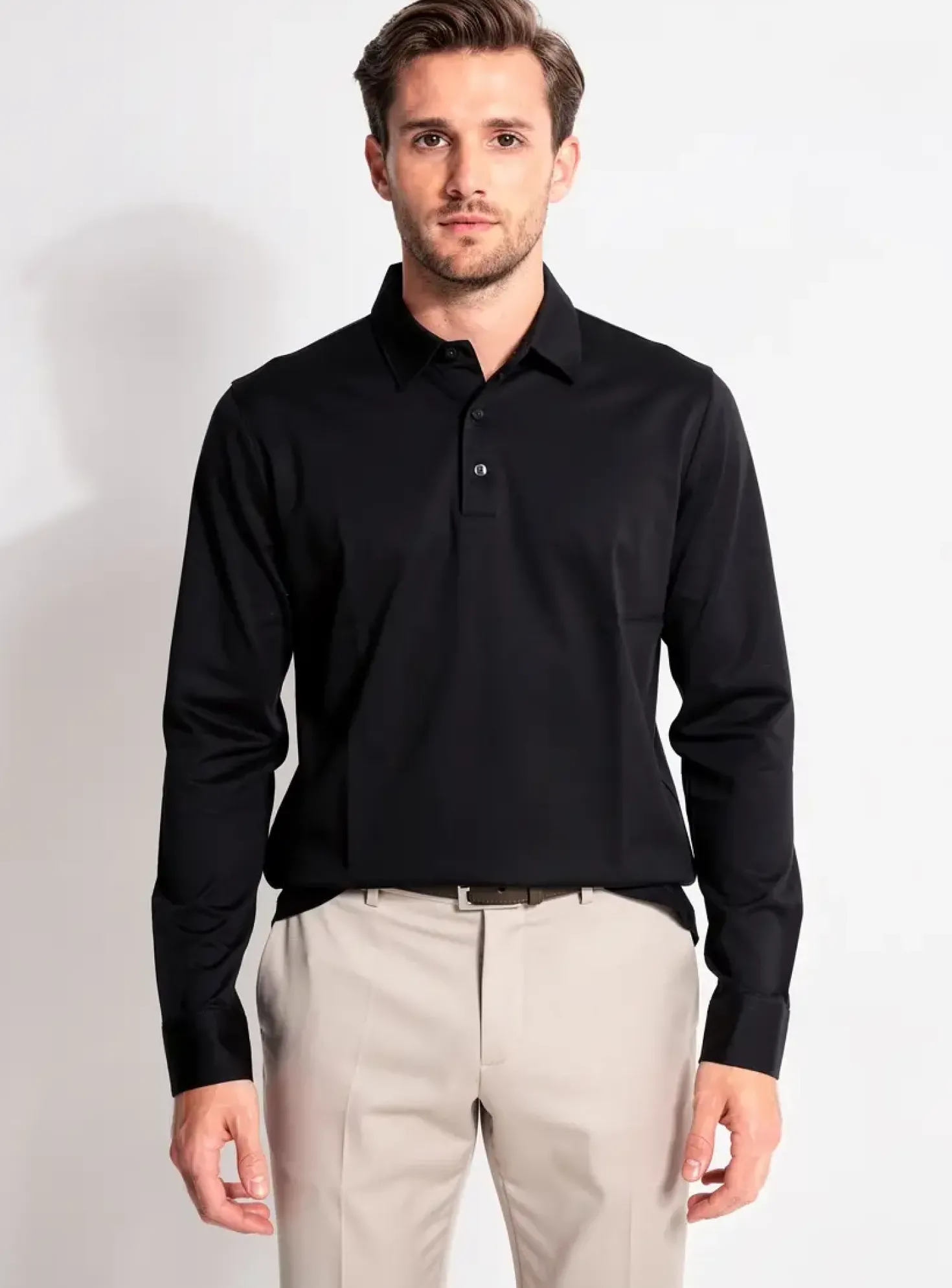 Polo Desoto Noir Manches Longues