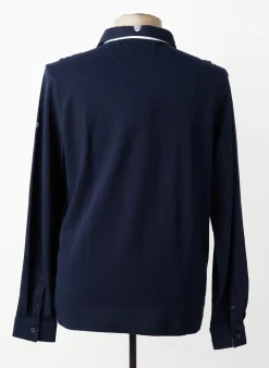 Polo Elle Est Ou La Mer Bleu Manches Longues