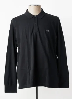 Polo Gant Noir Manches Longues
