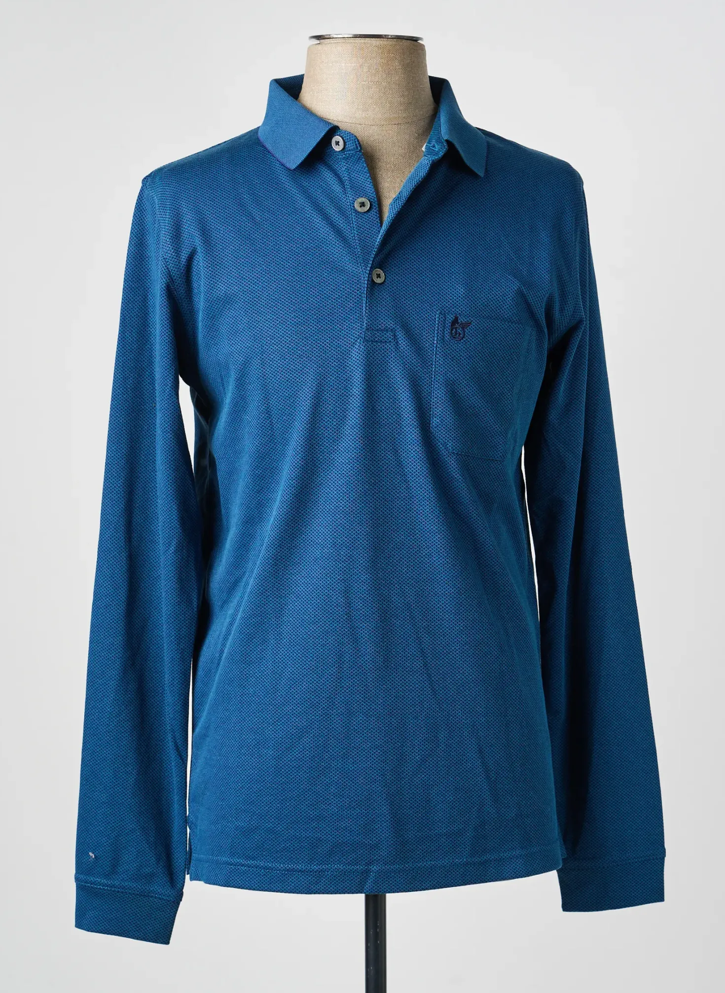 Polo Hajo Bleu Manches Longues