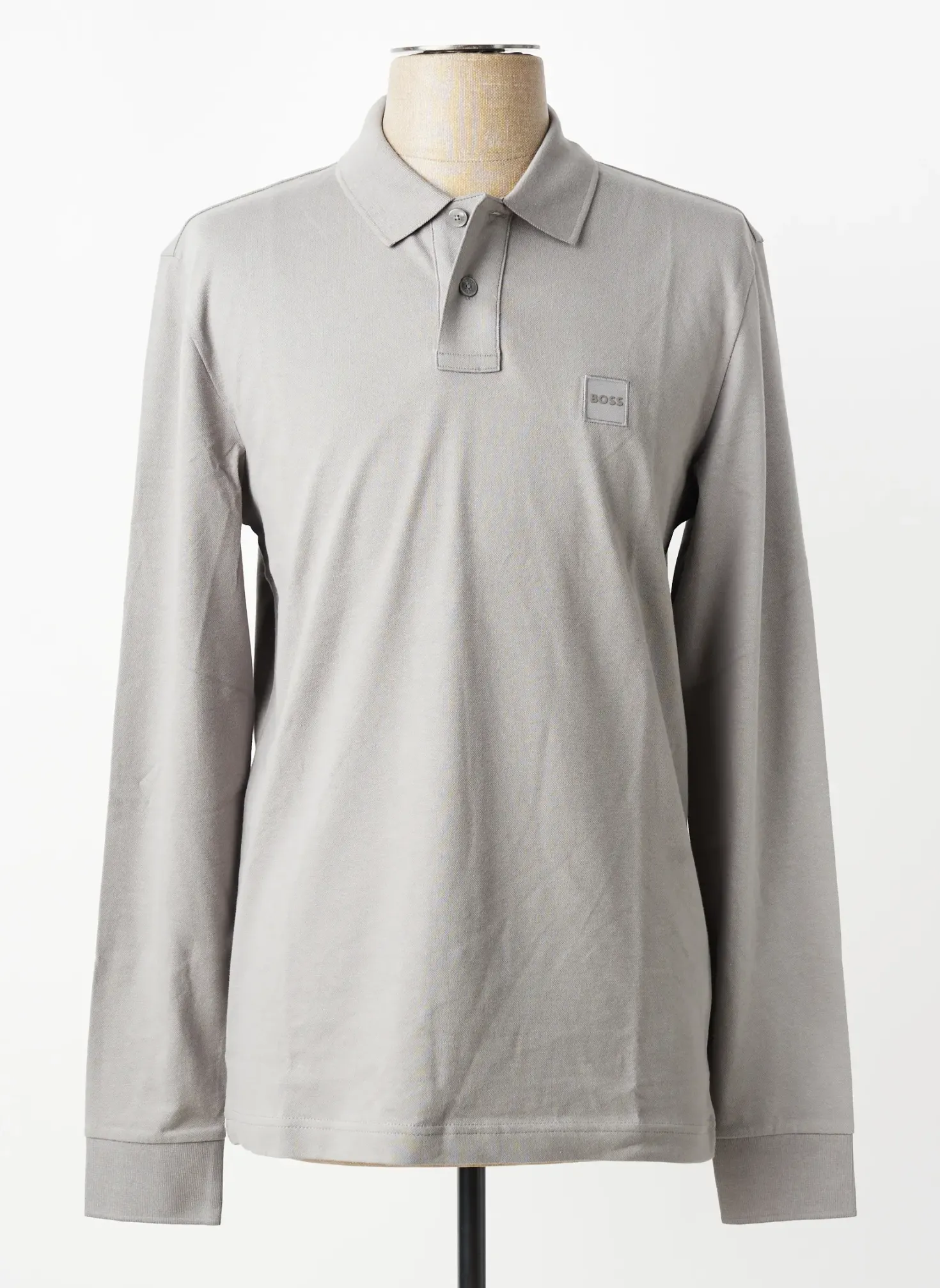 Polo Hugo Boss Gris Manches Longues