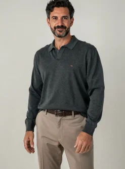 Polo Jupiter Gris Manches Longues