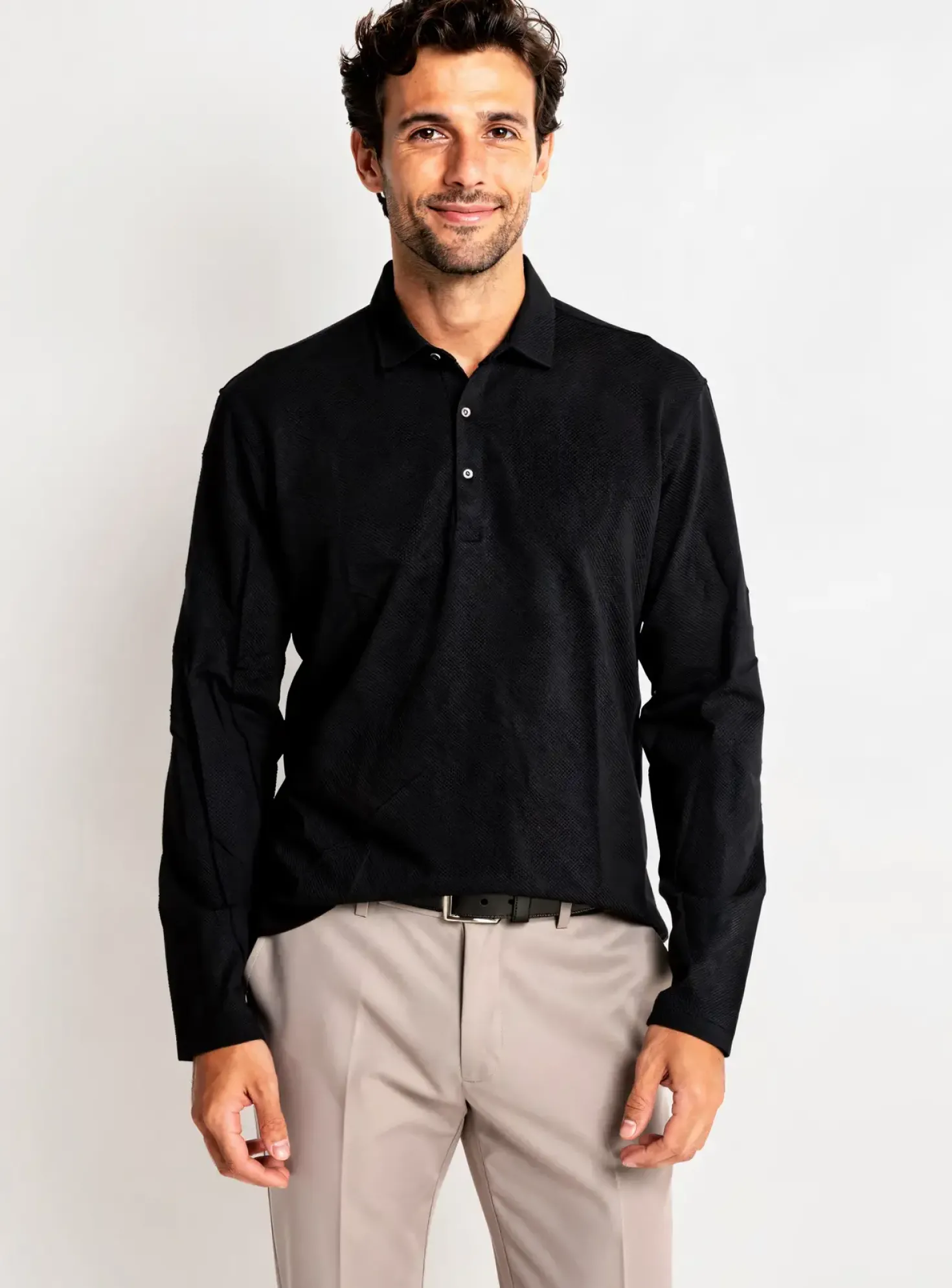 Polo La Cible Rouge Noir Manches Longues