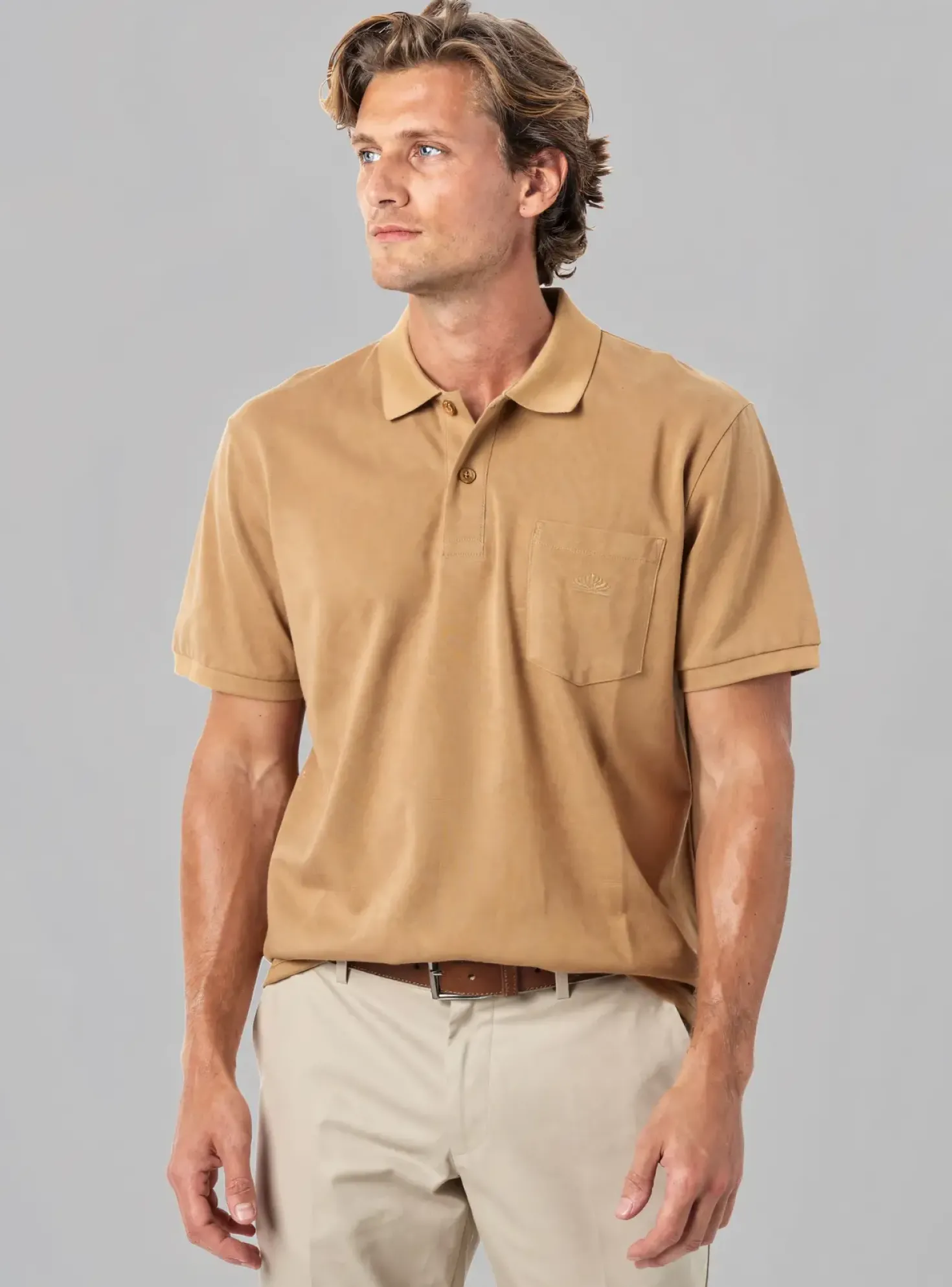 Polo Lee Cooper Beige Manches Courtes