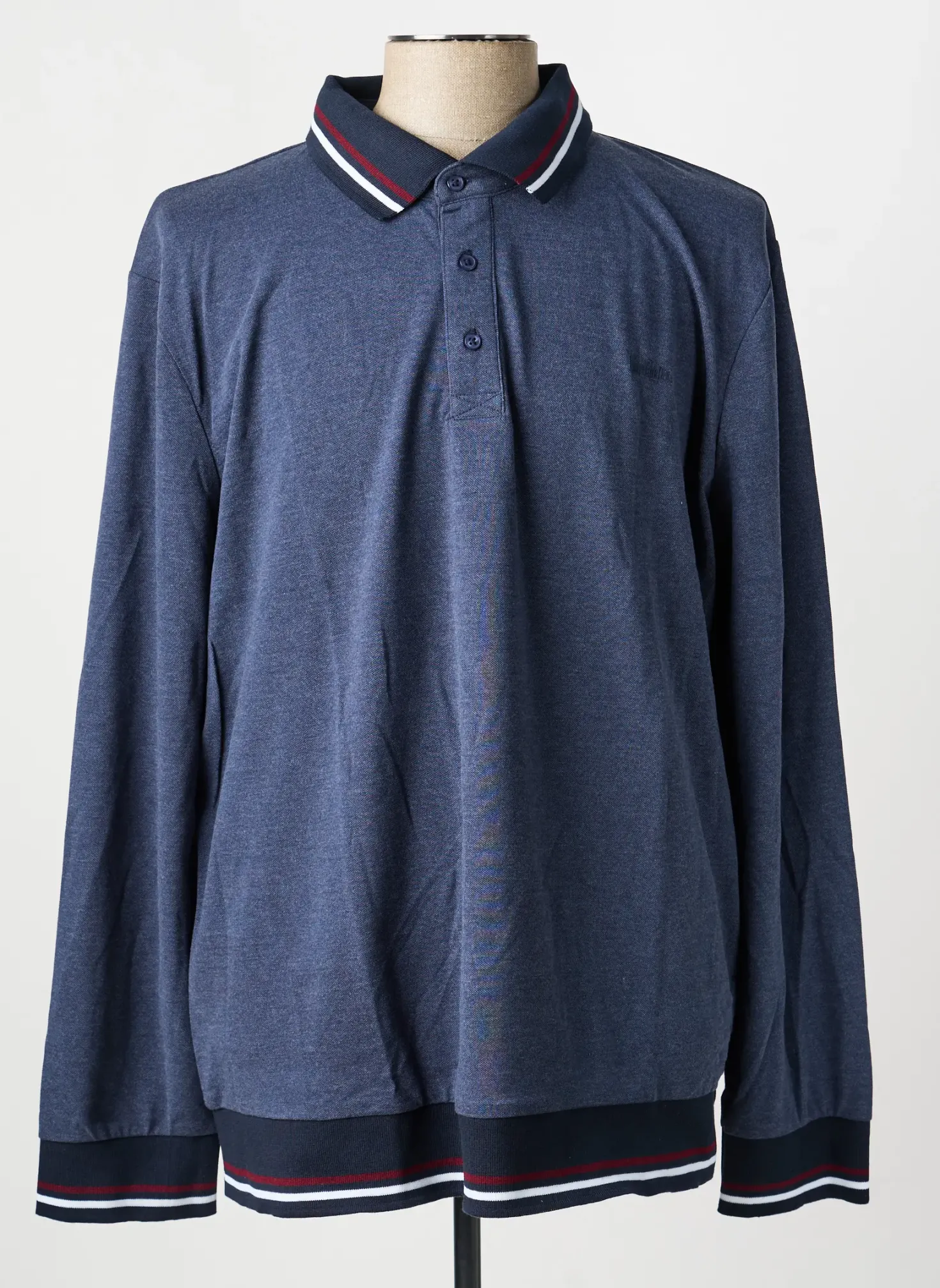 Polo Lee Cooper Bleu Manches Longues