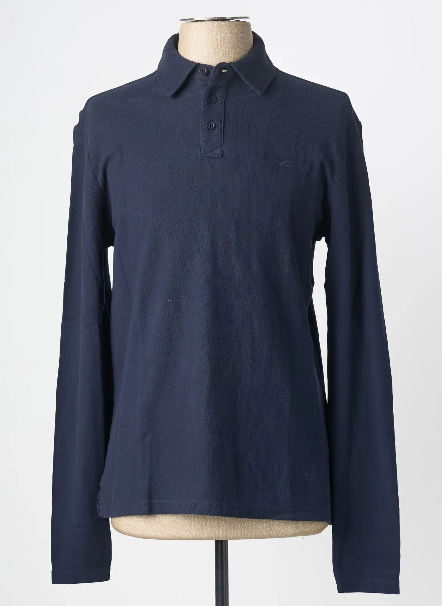 Polo Mustang Bleu Manches Longues