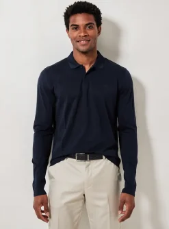Polo Premium De Jack And Jones Bleu Manches Longues