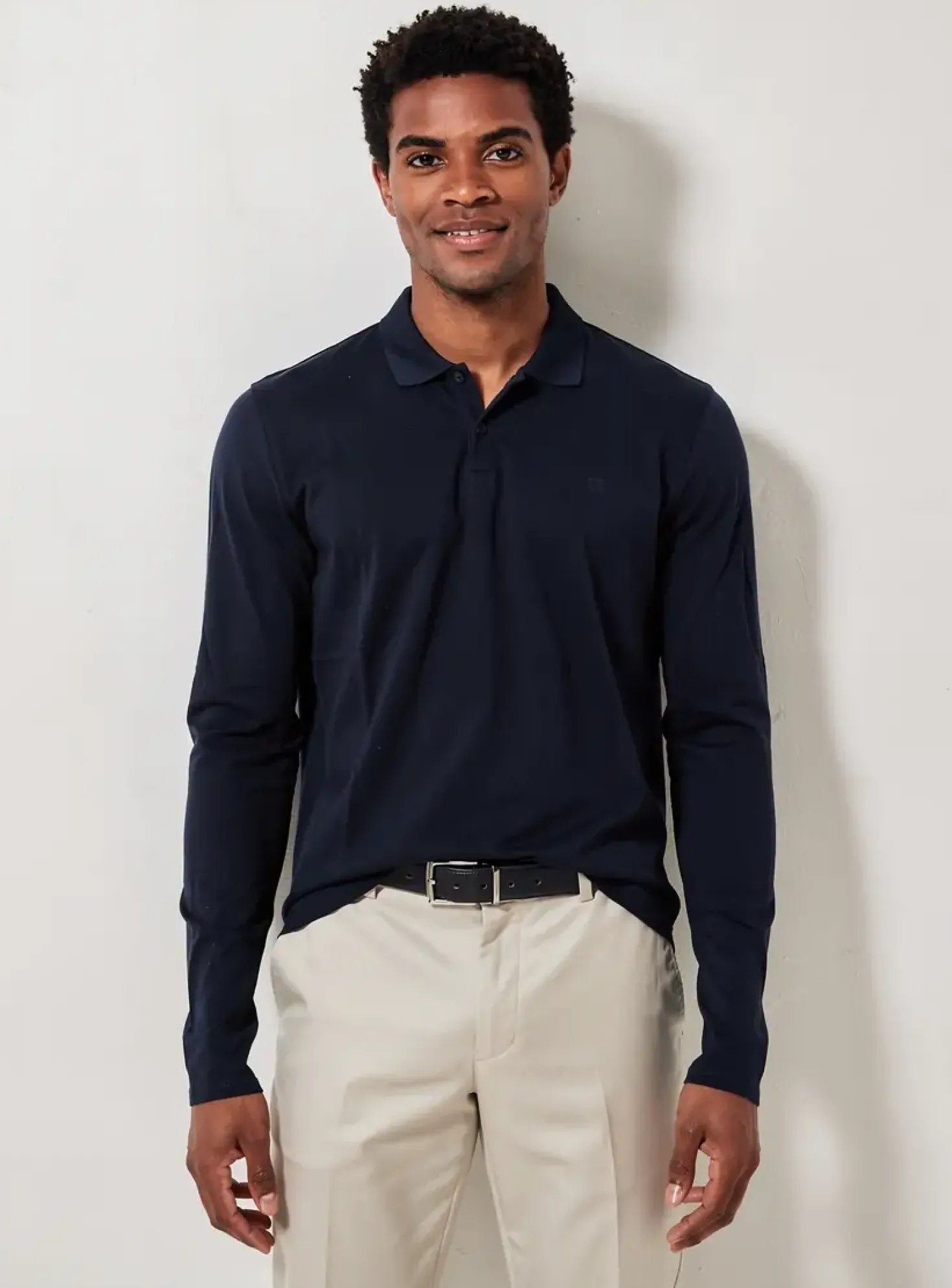 Polo Premium De Jack And Jones Bleu Manches Longues