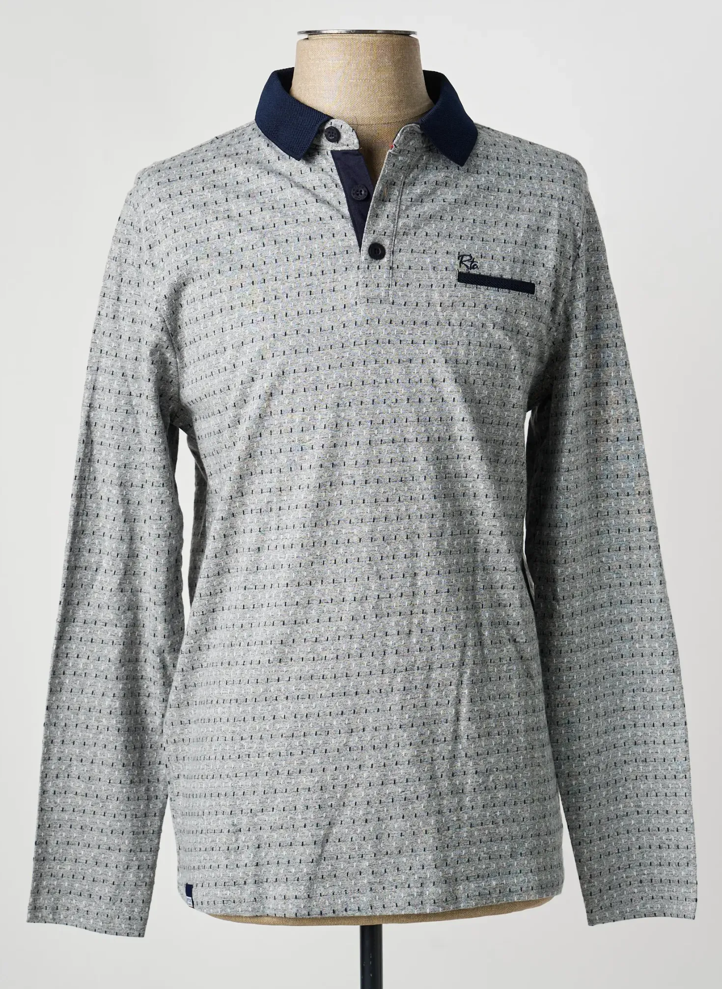 Polo Ritchie Bleu Manches Longues