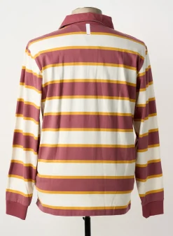 Polo Serge Blanco Violet Manches Longues
